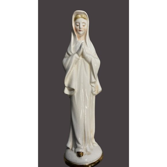 Fine Quality Vintage Ceramic Virgin Mary Statue Vase Japan - Picture 1 of 12